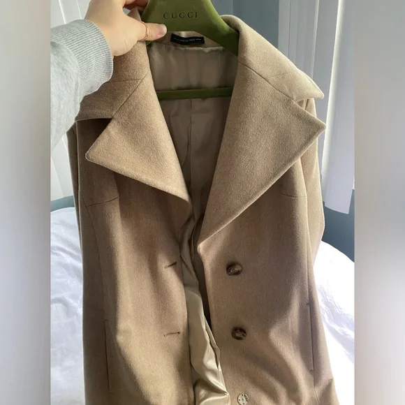 Capolavoro Loro Piana fabric Women'sVIGIN WOOL COAT CAMEL SZ -IT44 8US - Picture 5 of 12